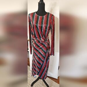 Velvet stripped party dress